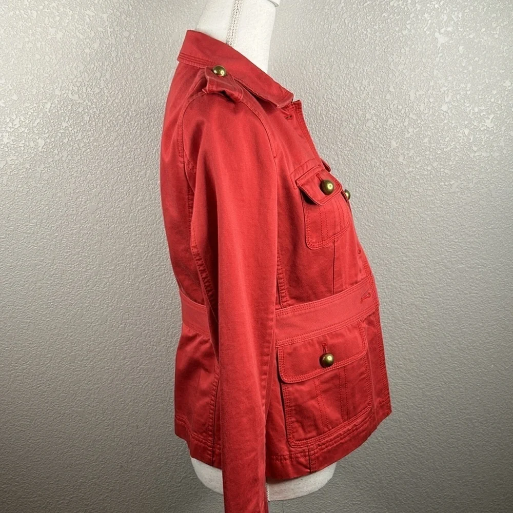 J. Crew Orange 100% Cotton Long‎ Sleeve Casual Career Preppy Jacket Size XS